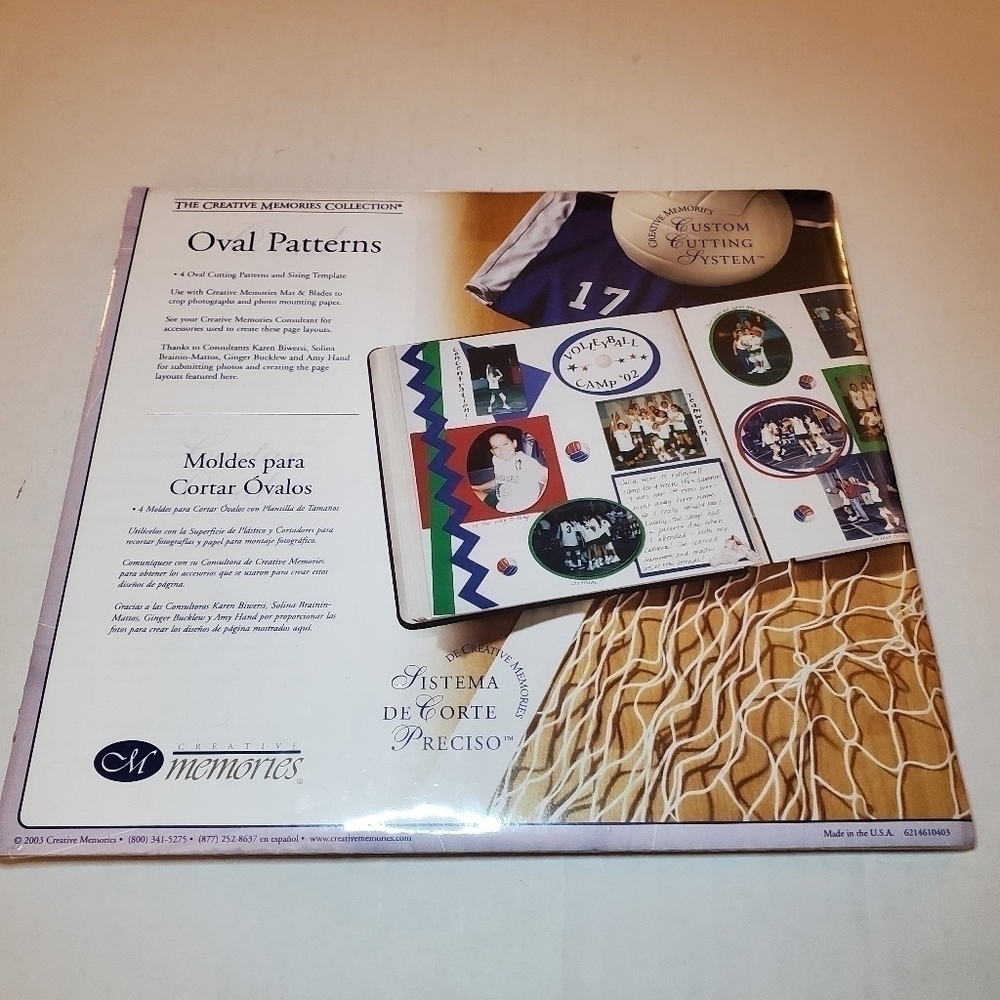 Creative Memories Custom Cutting System Oval Cutting Patterns & Template ~ New